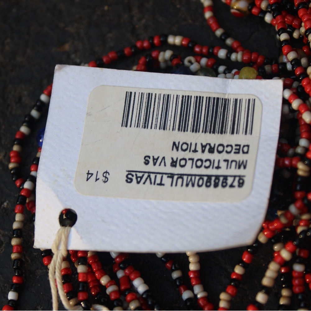 Arhaus VAS Home Decor Beads Set of 5 Multicolor Red White Black 679890MULTIVAS - Picture 7 of 9